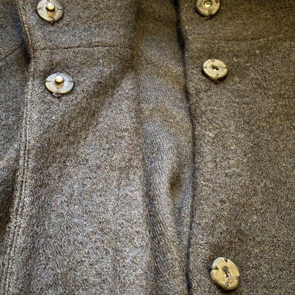 CYNTHIA ROWLEY BLACK COLOR (100% Wool) Coat with Snaps - 3x - Picture 4 of 16